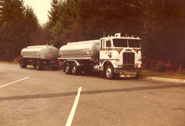 Old Astro fuel truck transporting oil